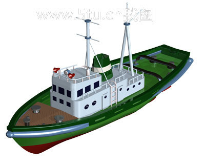 三维轮船模型图片PSD