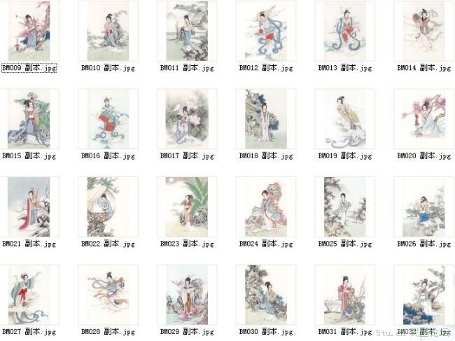 高精工笔古典美女大图集46张_古代绘画_书画艺术