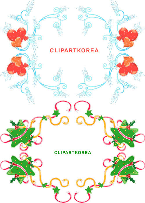 2组可爱圣诞边框花纹