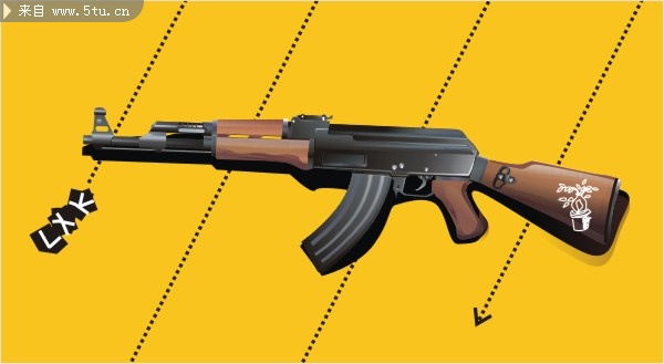 AK47步枪矢量图