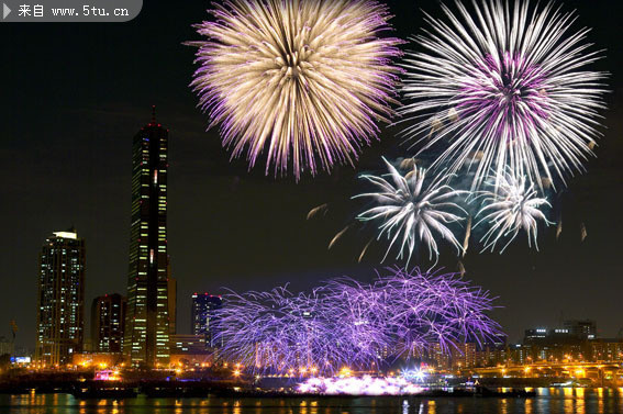 烟花图片 都市夜景图片