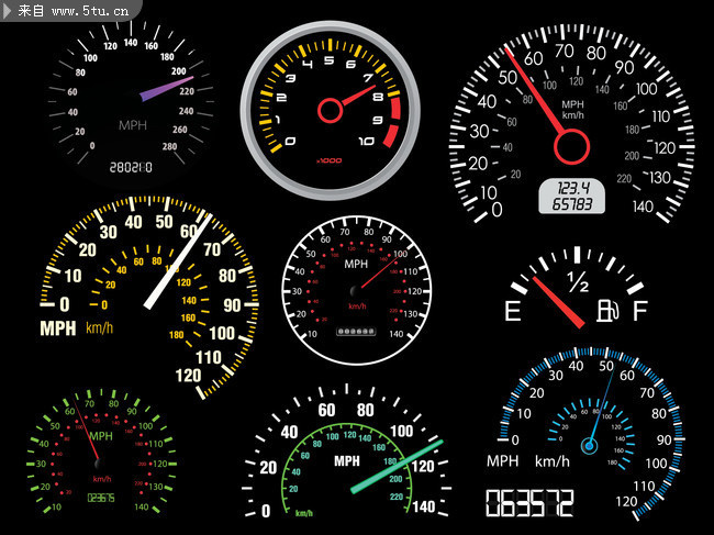 里程表矢量图汽车速度表