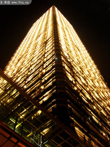 香港夜景图片 建筑仰视图