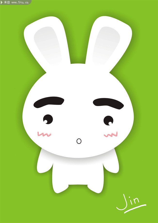 白色小兔子 卡通动物