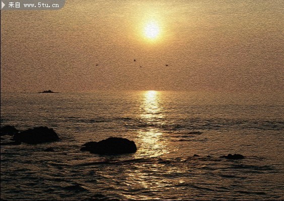 海上日出照片 风景装饰画图片