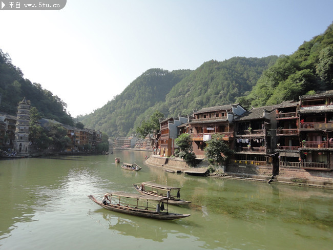 湖南沱江图片 凤凰古镇风景摄影