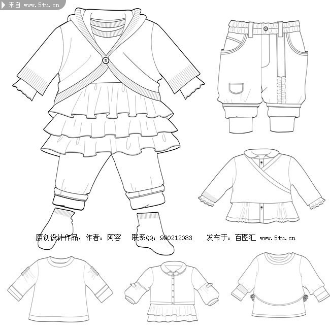 图片介绍当前图片:童装设计图 手绘服装款式设计,主题为儿童服装设计
