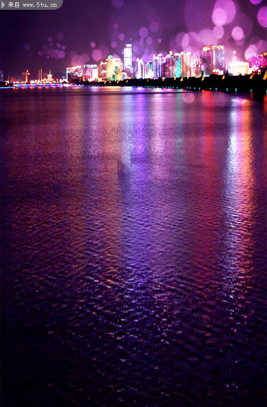万家灯火城市图片 海滨之夜摄影