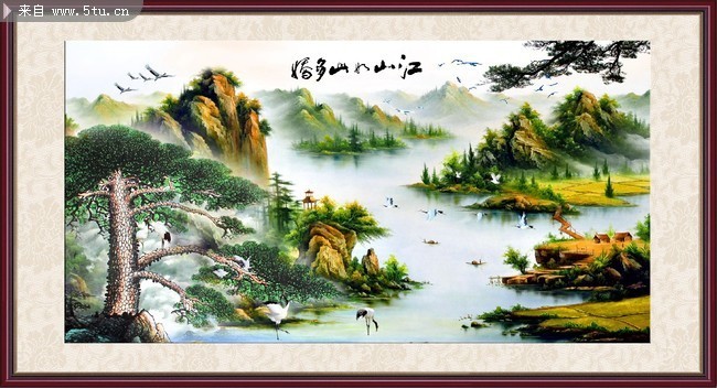 江山如此多娇装饰画 自然山水墙画