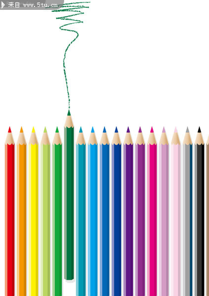 铅笔素材 一套17色彩铅图片 