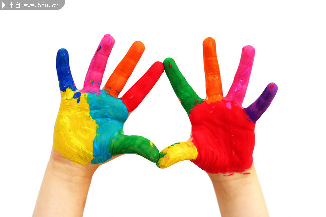 彩色的手掌图片 人体彩绘图片素材