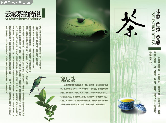 云雾茶简介宣传三折页