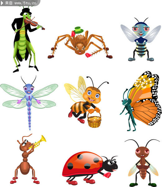 昆虫矢量图片 卡通昆虫素材