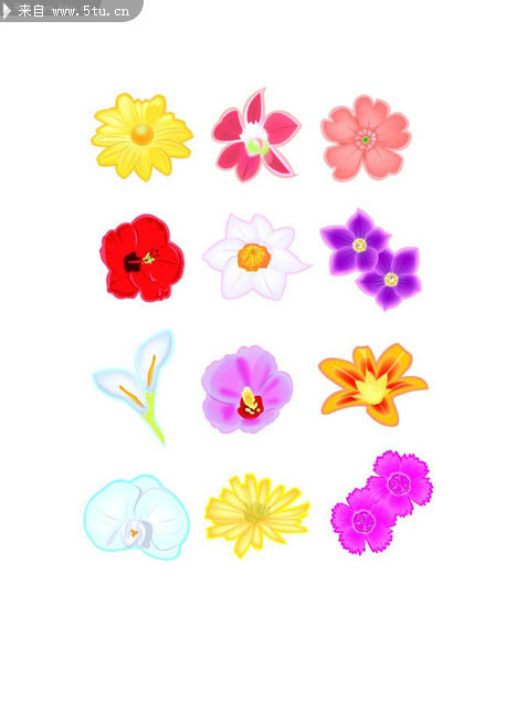 手绘花朵背景素材 可爱的小花