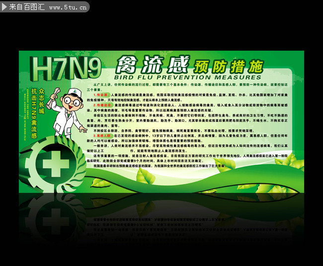 预防禽流感宣传展板 H7N9常识宣传栏