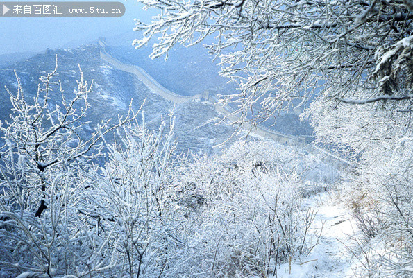 长城雪景图片