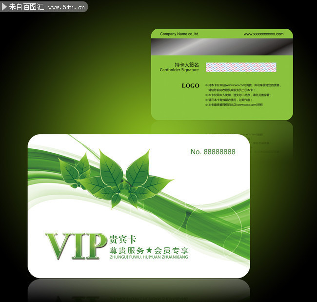 清爽绿色VIP卡模板