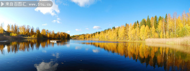 宽幅自然山水图片 秋天的景象