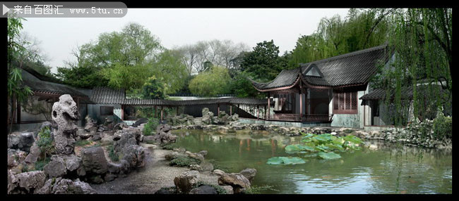 太湖石园林风景图片 皇家园林建筑景观
