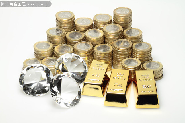 钻石与金币 金融货币图片素材