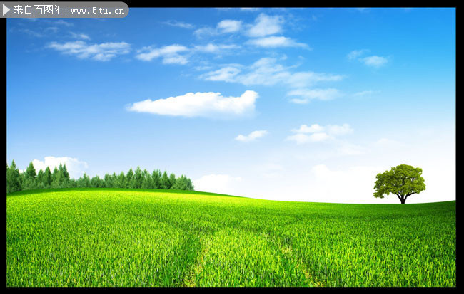 春天风景背景绿色草原图片素材 大自然 百图汇素材网