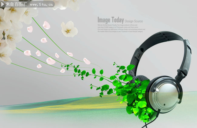 创意音乐海报 耳机图片素材