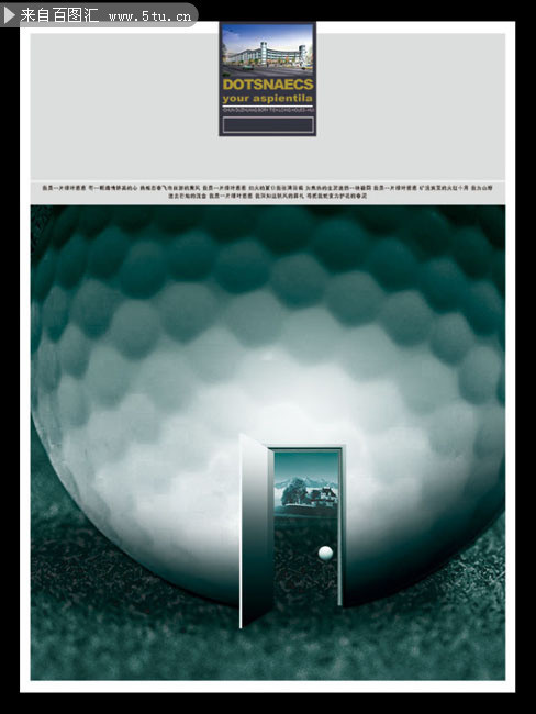 高尔夫球场楼盘 房地产宣传海报