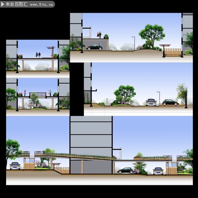 景观设计剖面图下载
