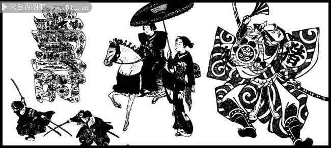 日本古代人物插画