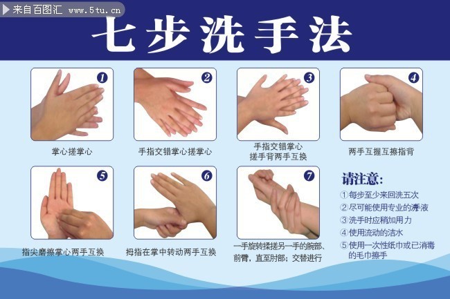 七步洗手方法图片下载_源文件库_矢量素材_百