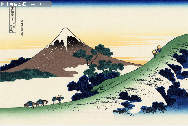 富士山插画图片