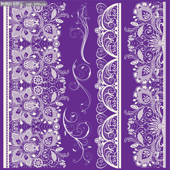 紫色蕾丝花纹图案