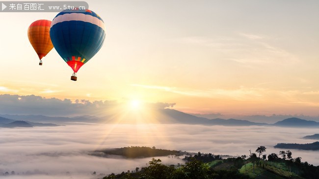 热气球风景图片