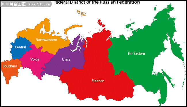 俄罗斯联邦地区地图