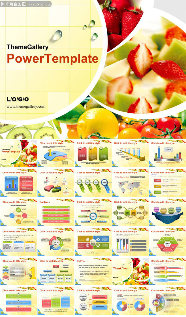 水果餐饮PPT模板