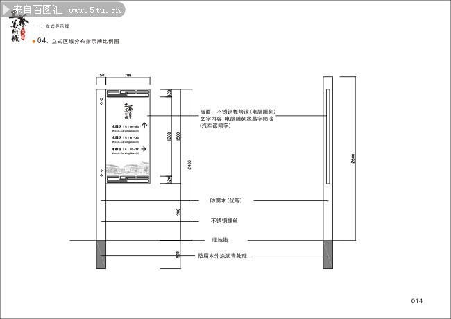 立式导视牌工艺图