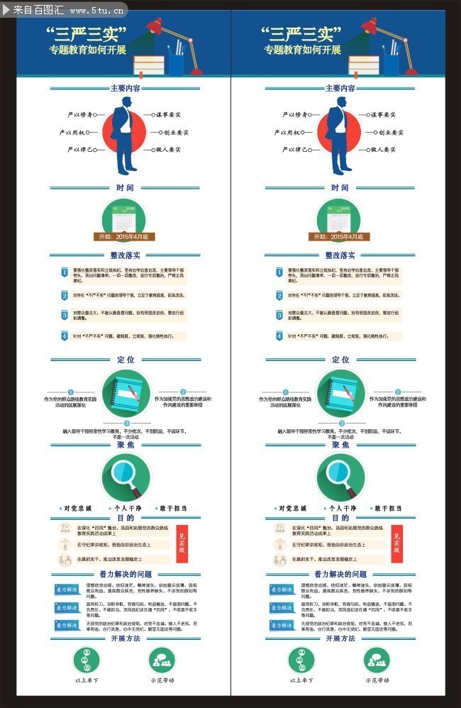 图解三严三实专题教育展板设计图