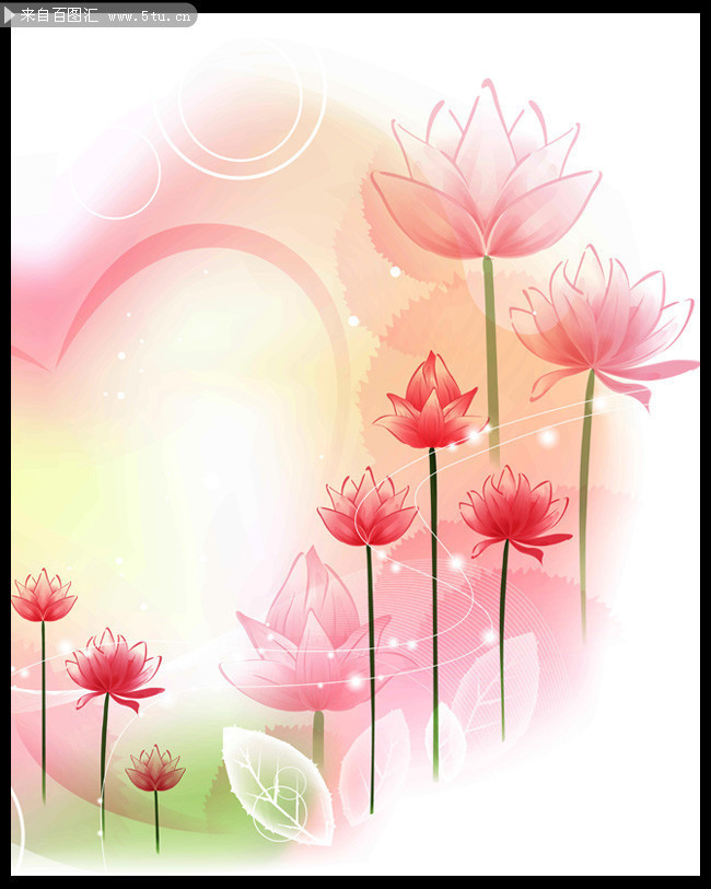 梦幻粉红花朵背景图片