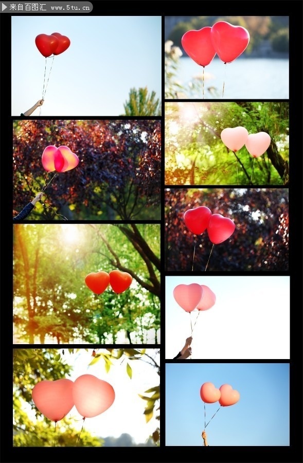 爱心气球摄影图片