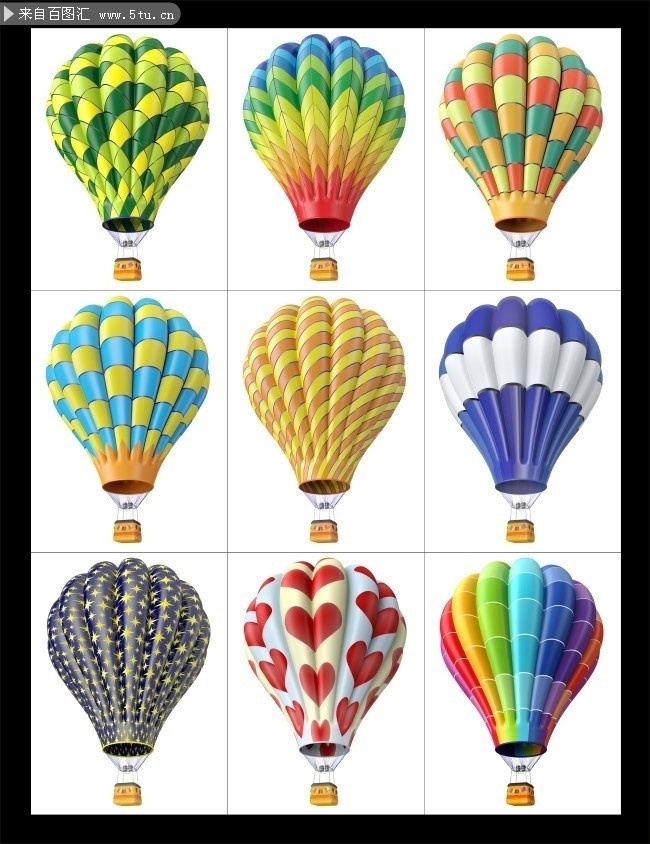 彩色热气球图片素材