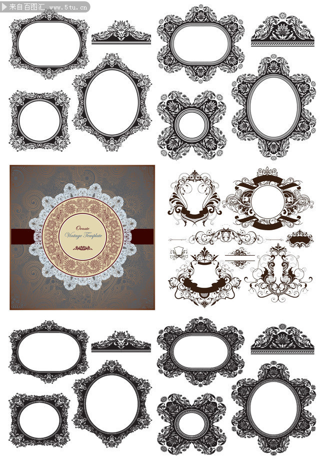 欧式花纹 镜框花纹 花纹矢量 花纹素材 花纹下载 花纹花边 花边花纹