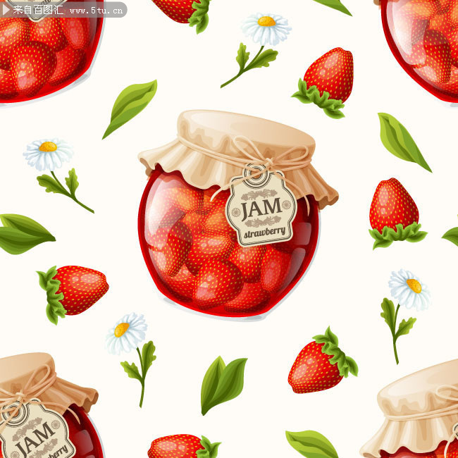 草莓酱矢量图片