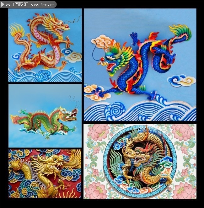 中国龙浮雕高清图片素材