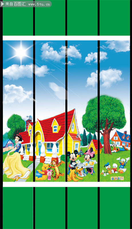 幼儿园卡通迪士尼装饰包柱图片素材
