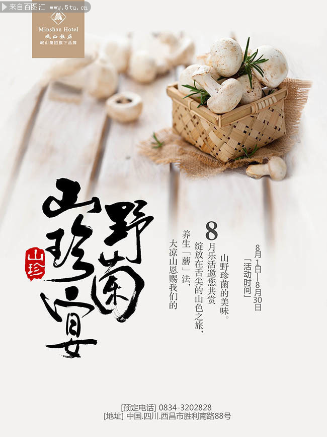野山菌蘑菇宣传海报图片