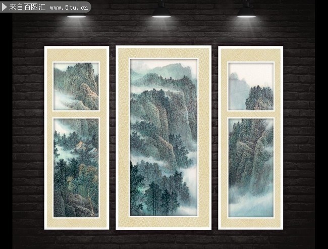 中国风高清水墨山水装饰画
