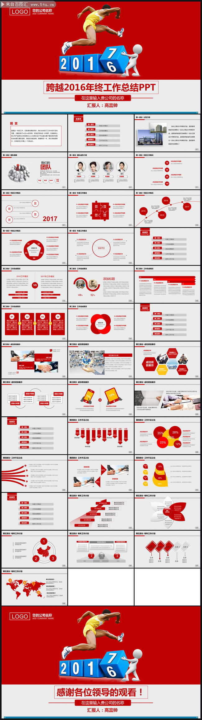 企业公司2017年终总结PPT素材