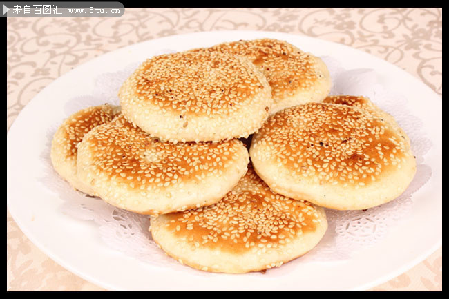 芝麻烧饼中华美食图片素材