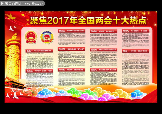 2017两会热点内容宣传栏