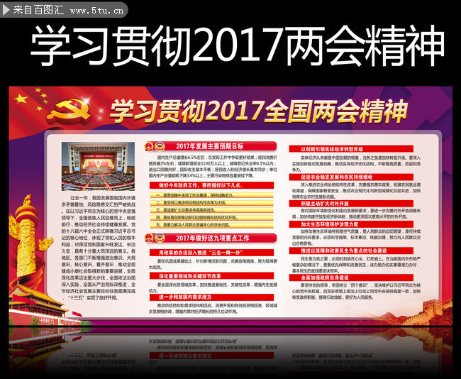 学习贯彻2017全国两会精神看板